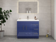 Elsa 42" Freestanding Vanity in Glossy Night Blue