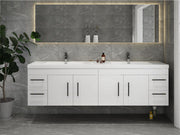 Elsa 72" Wall Mounted Floating Vanity in Glossy WhiteElsa 60" Wall Mounted Floating Vanity in Glossy White with Double Sink