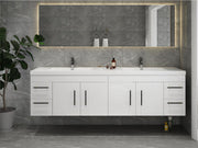 Elsa 84" Wall Mounted Floating Vanity in Glossy WhiteElsa 60" Wall Mounted Floating Vanity in Glossy White with Double Sink