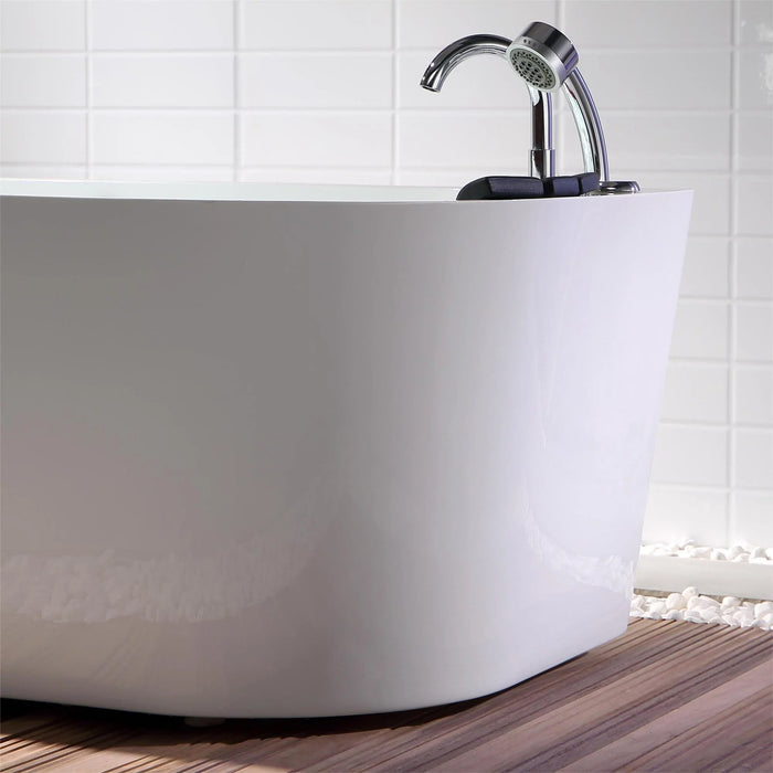 Empava 59" Freestanding Whirlpool Bathtub with Center Drain | EMPV-59AIS06