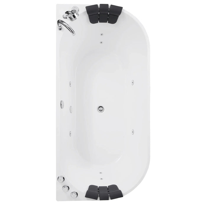 Empava 59" Freestanding Whirlpool Bathtub with Center Drain | EMPV-59AIS06