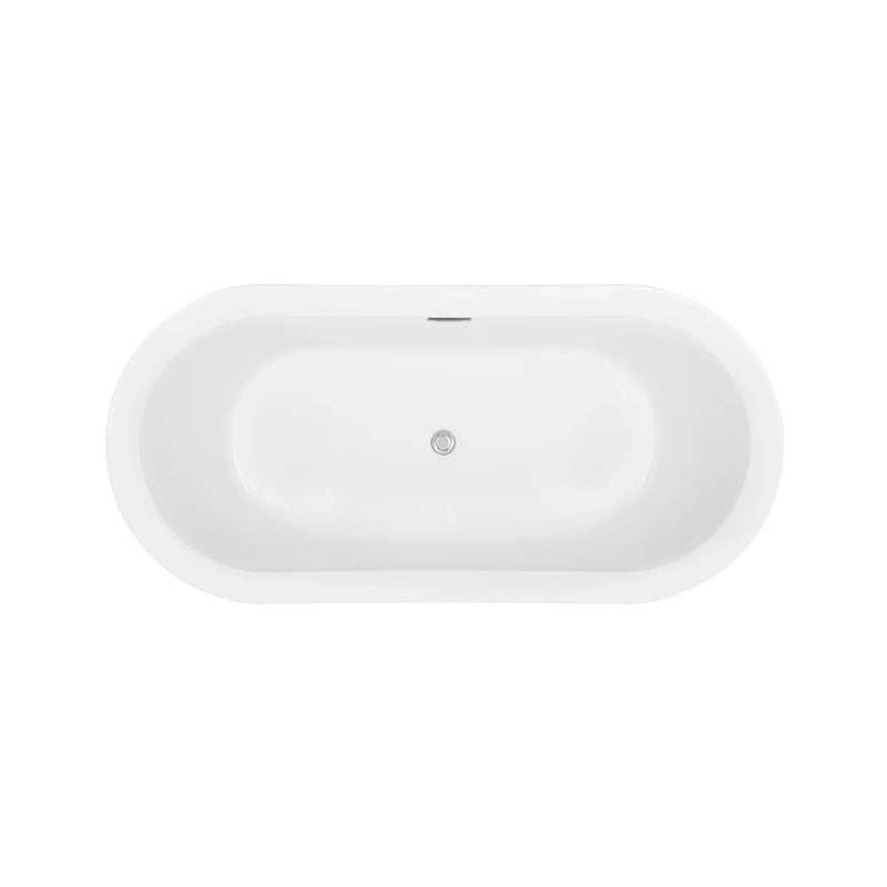 Empava 59" Freestanding Soaking Tub with Center Drain | EMPV-59FT1505