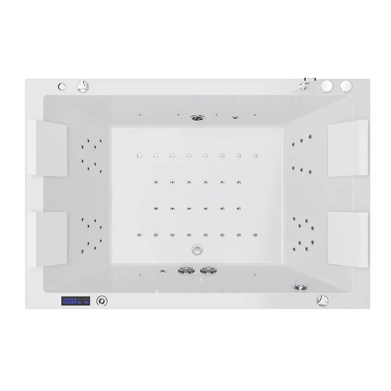 Empava 71" Freestanding Combination Massage 2-Person LED Tub with Center Drain | EMPV-71JT801