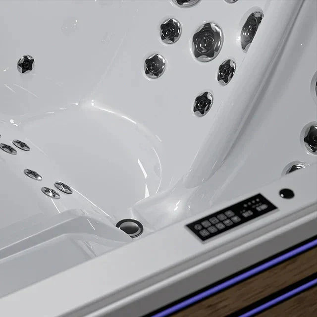 Empava 75" Freestanding 2-Person Rectangle LED Tub With Right Drain | EMPV-75JT901