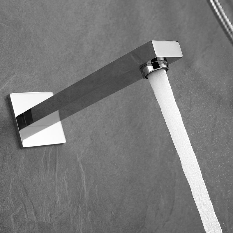 Amelia Chrome Shower Set w/ 10" Square Rain Shower, Handheld, and Tub Filler