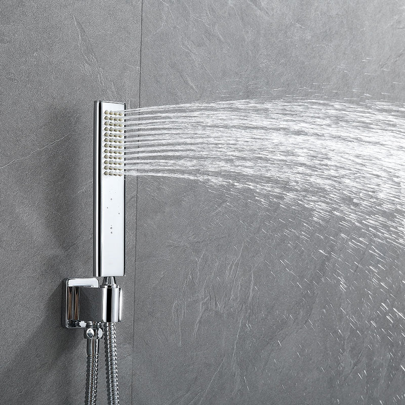 Samwell Chrome Shower Set w/ Waterfall Rain Shower and Handheld