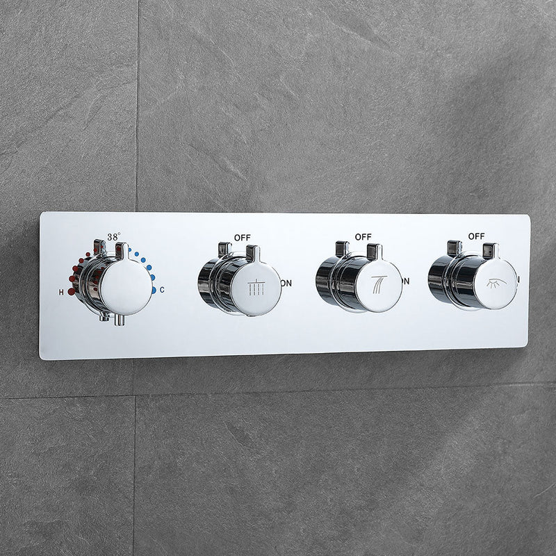 Samwell Chrome Shower Set w/ Waterfall Rain Shower and Handheld (image 6)