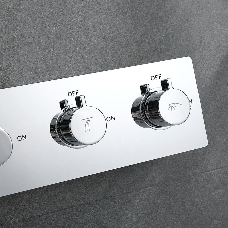 Samwell Chrome Shower Set w/ Waterfall Rain Shower and Handheld (image 8)