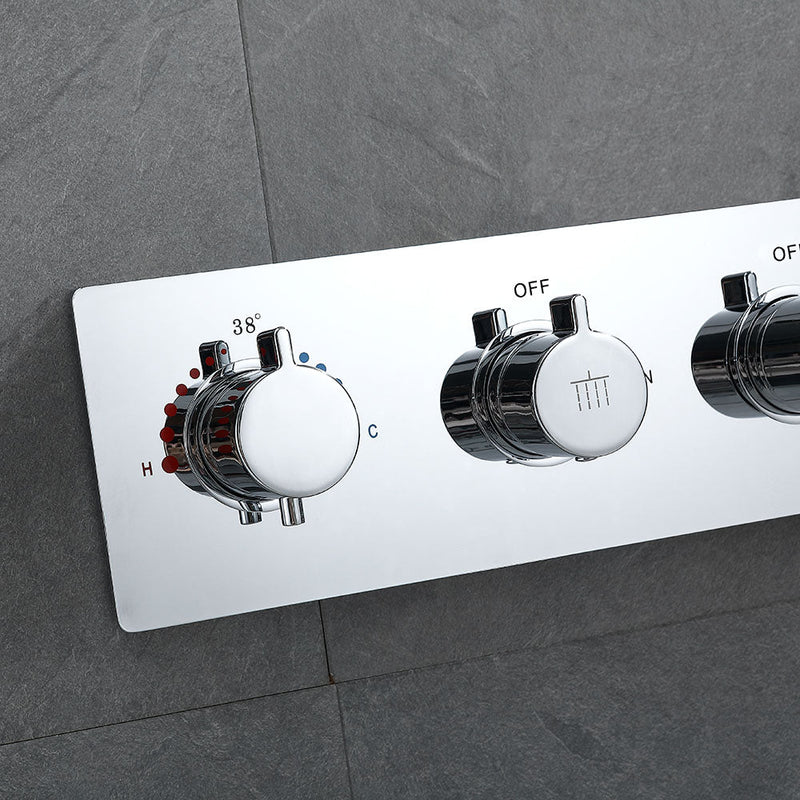 Samwell Chrome Shower Set w/ Waterfall Rain Shower and Handheld (image 7)