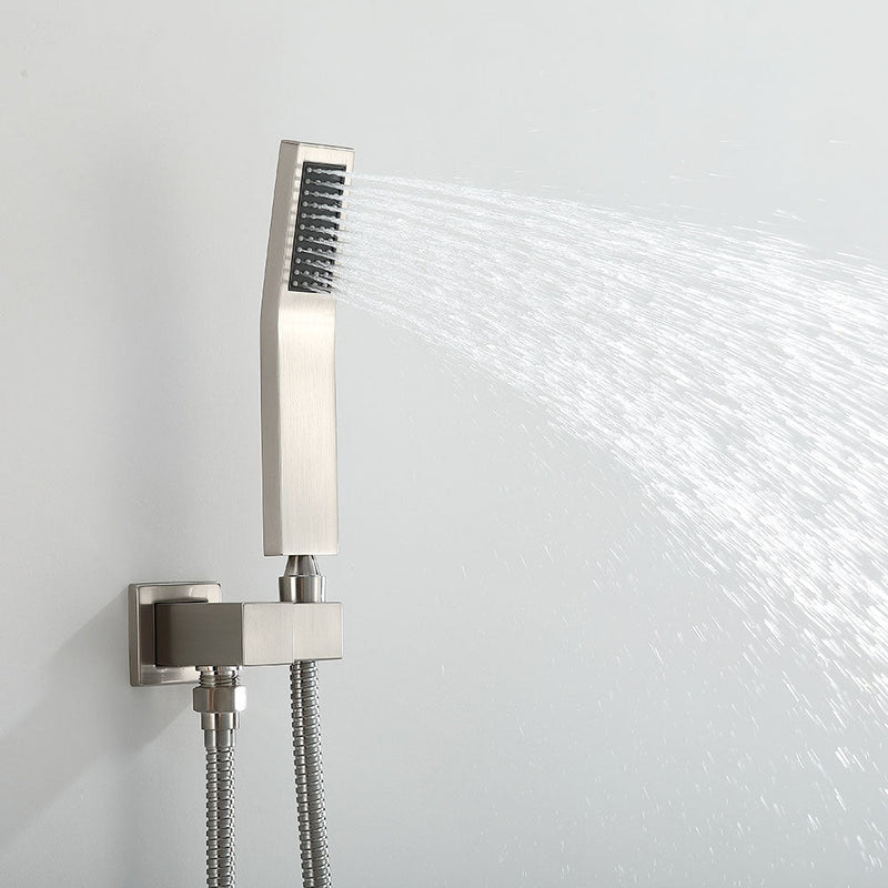 Amelia Brushed Nickel Shower Set w/ 10" Square Rain Shower and Handheld