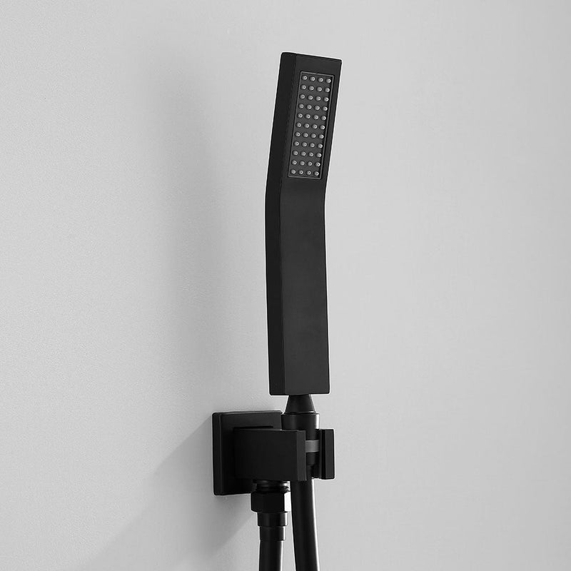 Amelia Black Shower Set w/ 10" Square Rain Shower and Handheld