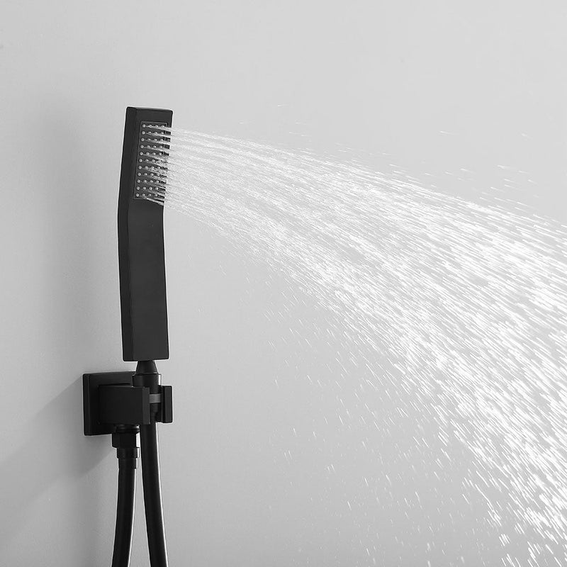 Amelia Black Shower Set w/ 10" Square Rain Shower and Handheld