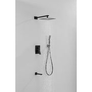 Amelia Black Shower Set w/ 10" Square Rain Shower, Handheld, and Tub Filler (image 1)