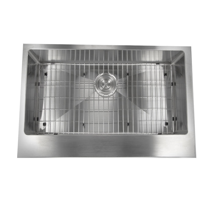 Nantucket Sinks EZApron33-9 Patented Design Pro Series Single Bowl Undermount Kitchen Sink with 9" Apron Front