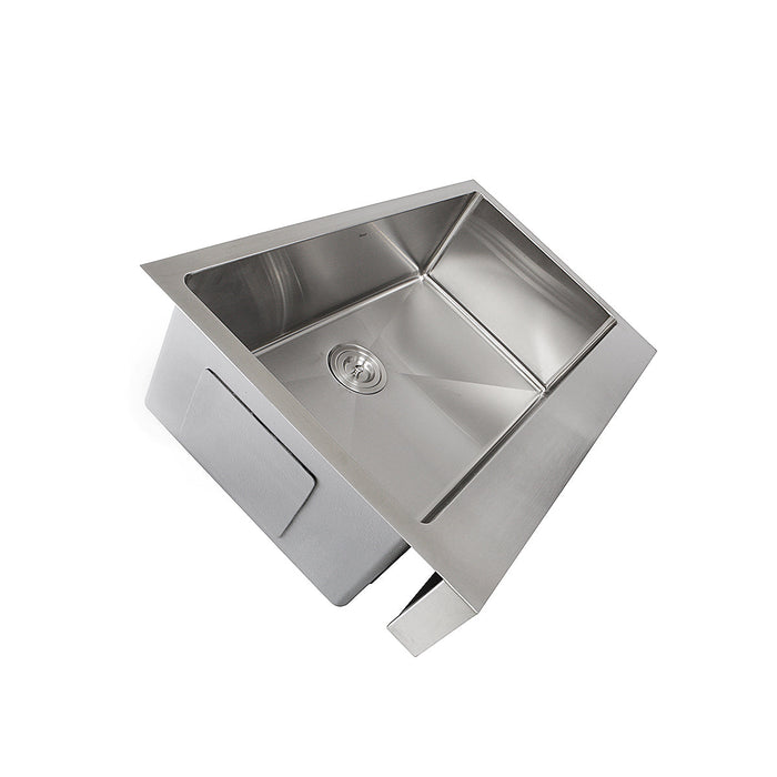 Nantucket Sinks Patented Design Pro Series Single Bowl Undermount Stainless Steel Kitchen Sink w/5.5" Apron Front