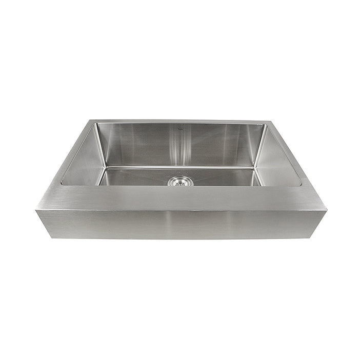 Nantucket Sinks Patented Design Pro Series Single Bowl Undermount Stainless Steel Kitchen Sink w/5.5" Apron Front