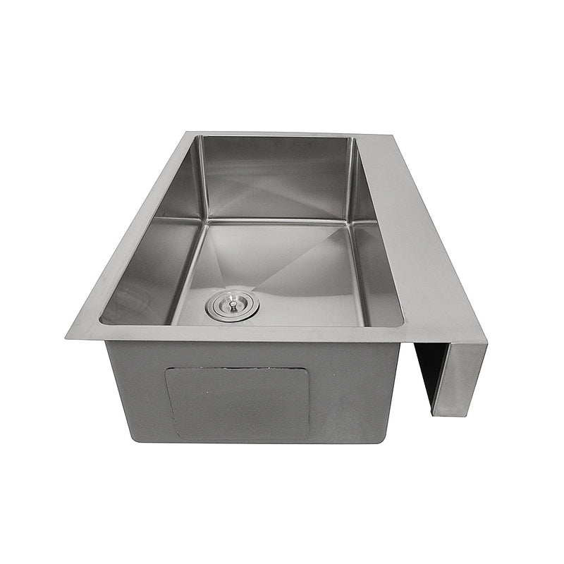 Nantucket Sinks Patented Design Pro Series Single Bowl Undermount Stainless Steel Kitchen Sink w/5.5" Apron Front (image 5)