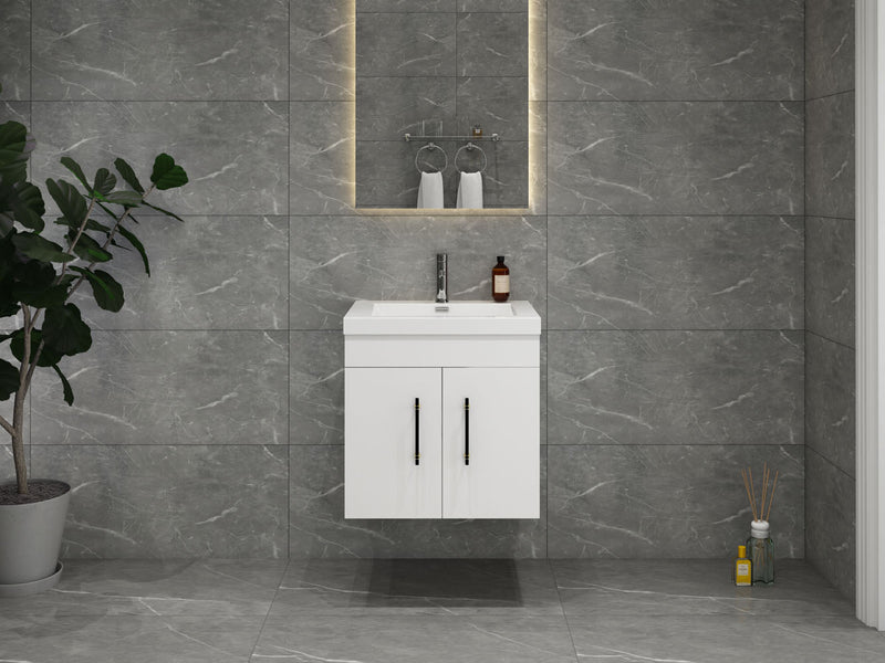 Elsa 24" Wall Mounted Floating Vanity in Glossy White
