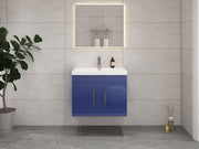 Elsa 30" Wall Mounted Floating Vanity in Glossy Night Blue