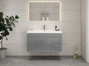 Elsa 42" Wall Mounted Floating Vanity in Glossy Gray