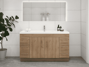 Elsa 60" Freestanding Bathroom Vanity with Reinforced Single Acrylic Sink in Natural Oak | Better Vanity