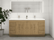 Elsa 72" Freestanding Bathroom Vanity with Double Reinforced Acrylic Sink in Oak | Better Vanity