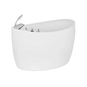 White toilet tank with chrome flush lever and water supply valves