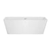 Sleek white rectangular freestanding bathtub with clean modern design and central drain