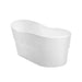 Modern white freestanding bathtub with curved top edge and cylindrical shape, rendered against a plain background.