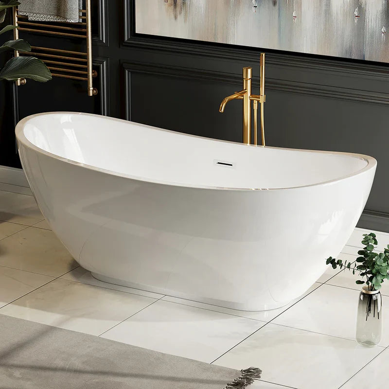 Empava 69" Freestanding Soaking Tub with Center Drain | EMPV-69FT1603 (image 6)