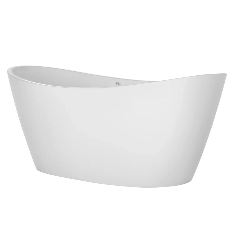 Empava 67" Freestanding Soaking LED Tub with Center Drain | EMPV-67FT1518LED