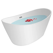 Empava 67" Freestanding Soaking LED Tub with Center Drain EMPV-67FT1518LED in sleek white acrylic, perfect for modern bath...