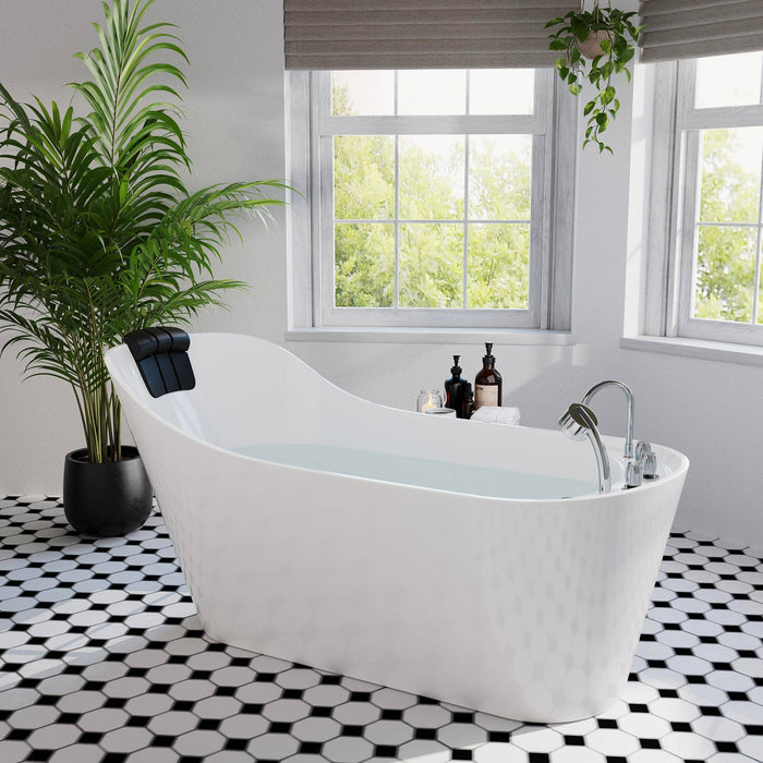 Empava 67" Freestanding Whirlpool Bathtub With Reversible Drain | EMPV-67AIS09