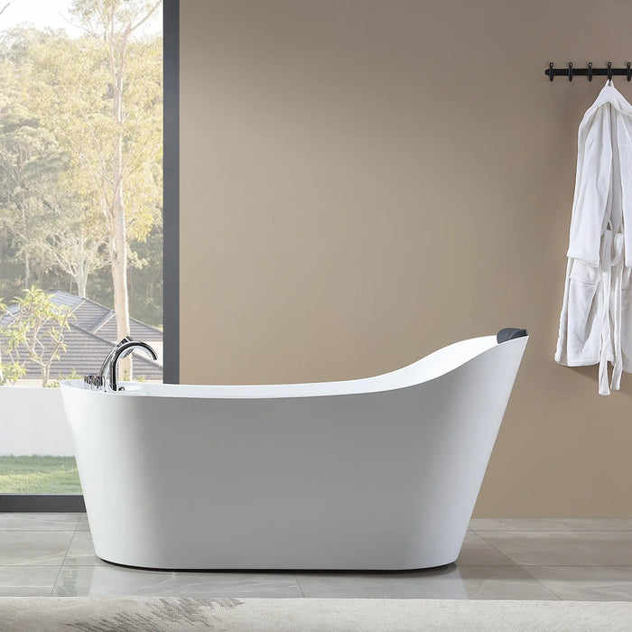 Empava 67" Freestanding Whirlpool Bathtub With Reversible Drain | EMPV-67AIS09