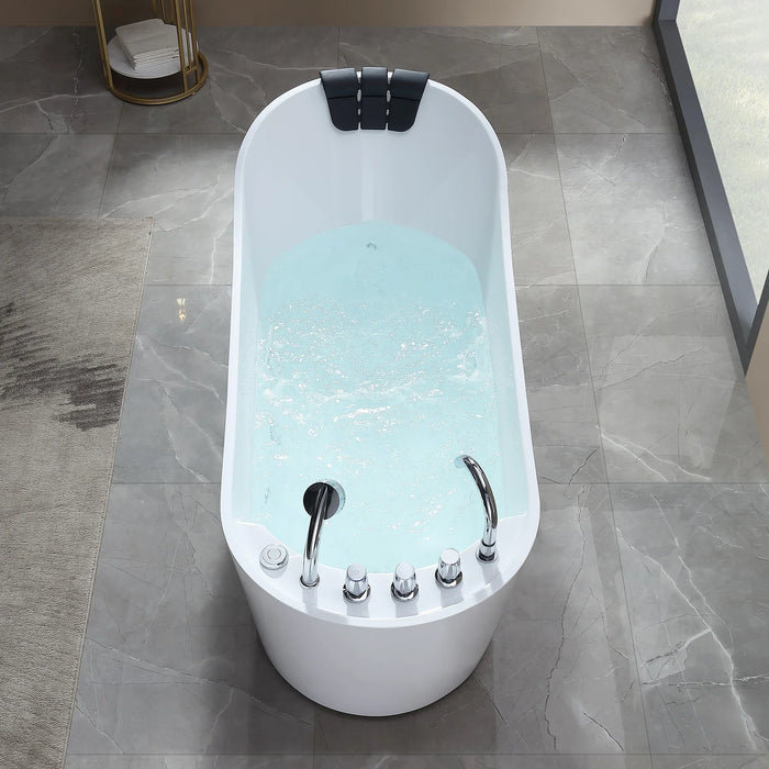 Empava 67" Freestanding Whirlpool Bathtub With Reversible Drain | EMPV-67AIS09