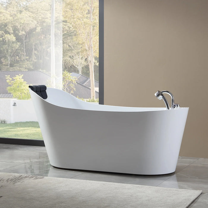 Empava 67" Freestanding Whirlpool Bathtub With Reversible Drain | EMPV-67AIS09