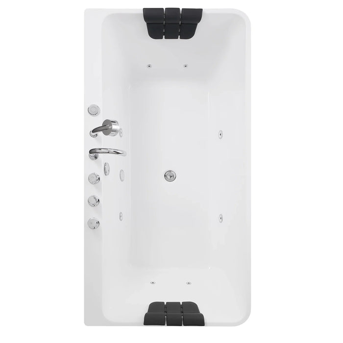 Empava 67" Freestanding Whirlpool Bathtub with Center Drain | EMPV-67AIS03
