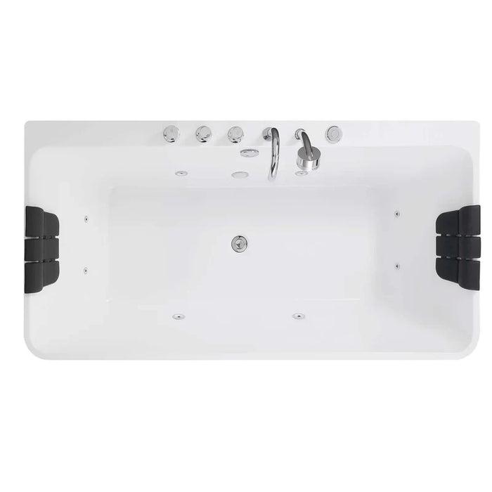 Empava 67" Freestanding Whirlpool Bathtub with Center Drain | EMPV-67AIS03