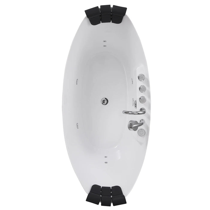 Empava 67" Freestanding Whirlpool Bathtub with Center Drain | EMPV-67AIS10