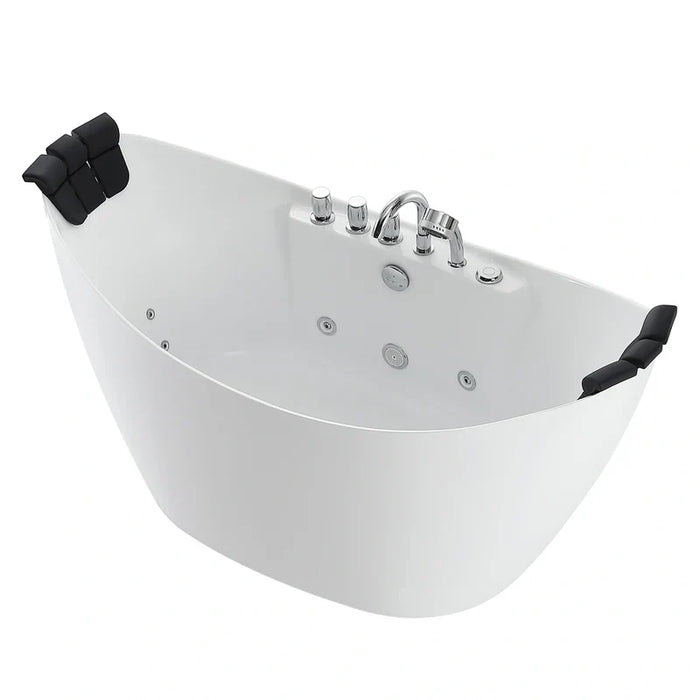 Empava 67" Freestanding Whirlpool Bathtub with Center Drain | EMPV-67AIS10