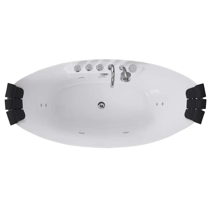 Empava 67" Freestanding Whirlpool Bathtub with Center Drain | EMPV-67AIS10