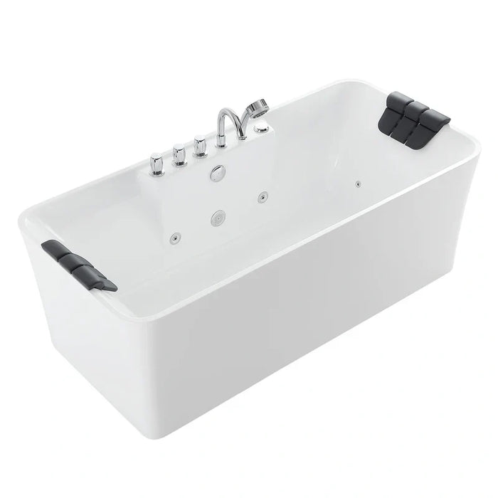 Empava 67" Freestanding Whirlpool Bathtub with Center Drain | EMPV-67AIS16