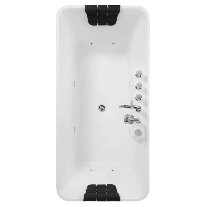 Empava 67" Freestanding Whirlpool Bathtub with Center Drain | EMPV-67AIS16