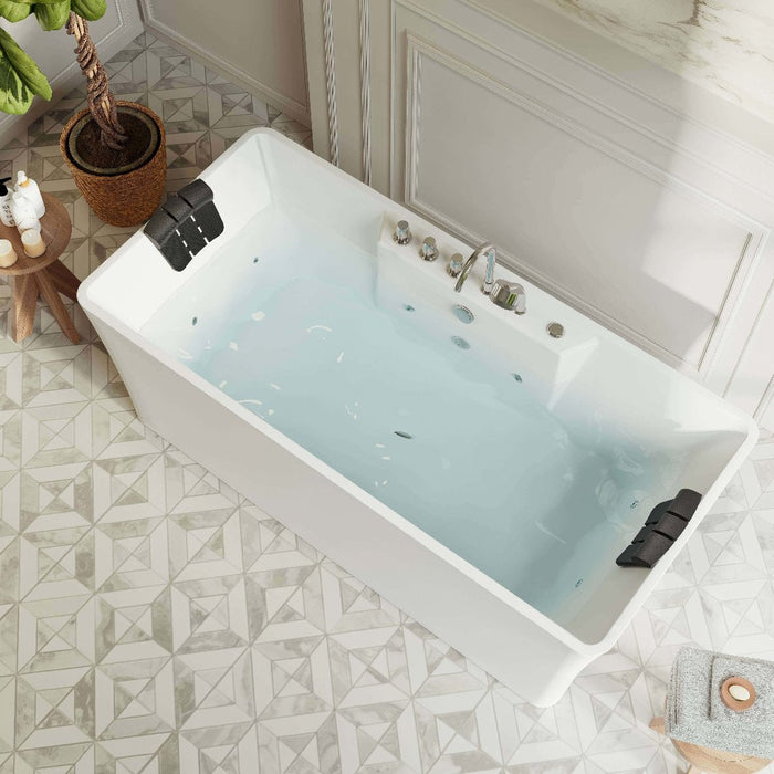 Empava 67" Freestanding Whirlpool Bathtub with Center Drain | EMPV-67AIS16