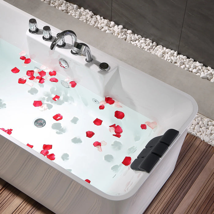Empava 67" Freestanding Whirlpool Bathtub with Center Drain | EMPV-67AIS16