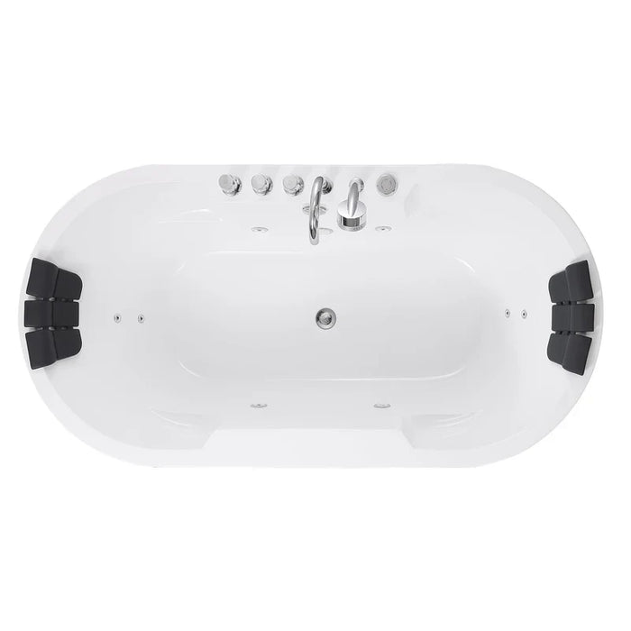 Empava 67" Freestanding Whirlpool Bathtub with Center Drain | EMPV-67AIS17