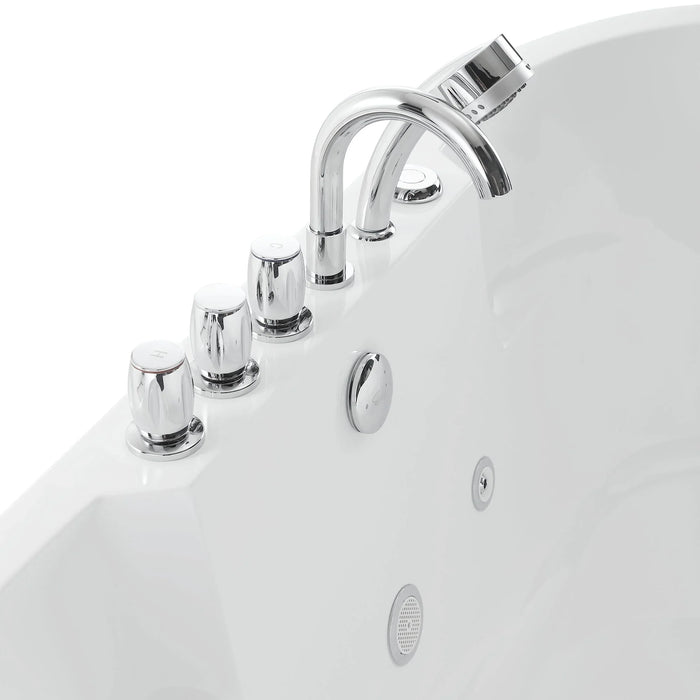 Empava 67" Freestanding Whirlpool Bathtub with Center Drain | EMPV-67AIS17