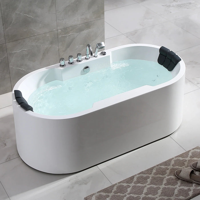 Empava 67" Freestanding Whirlpool Bathtub with Center Drain | EMPV-67AIS17