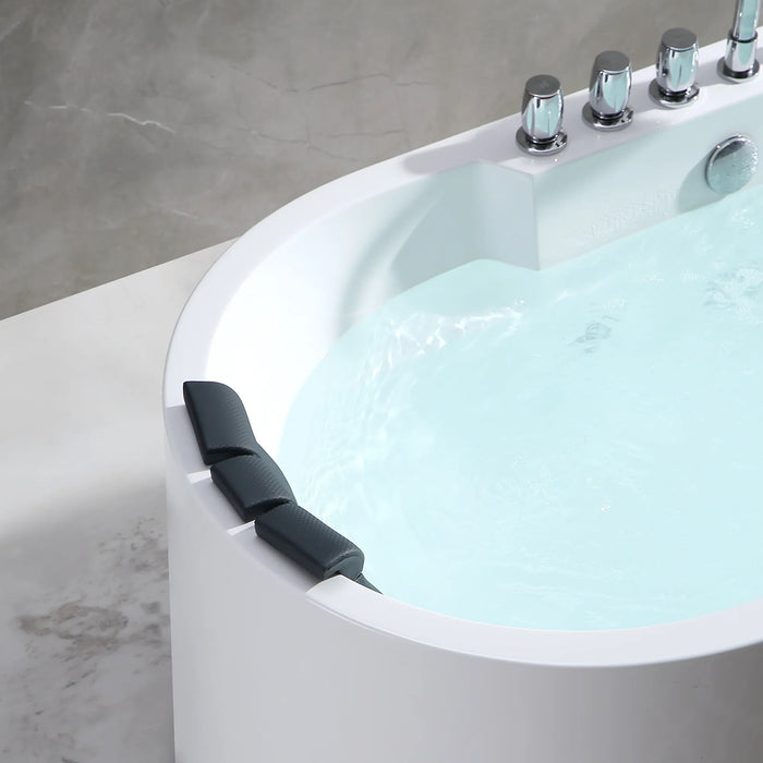 Empava 67" Freestanding Whirlpool Bathtub with Center Drain | EMPV-67AIS17