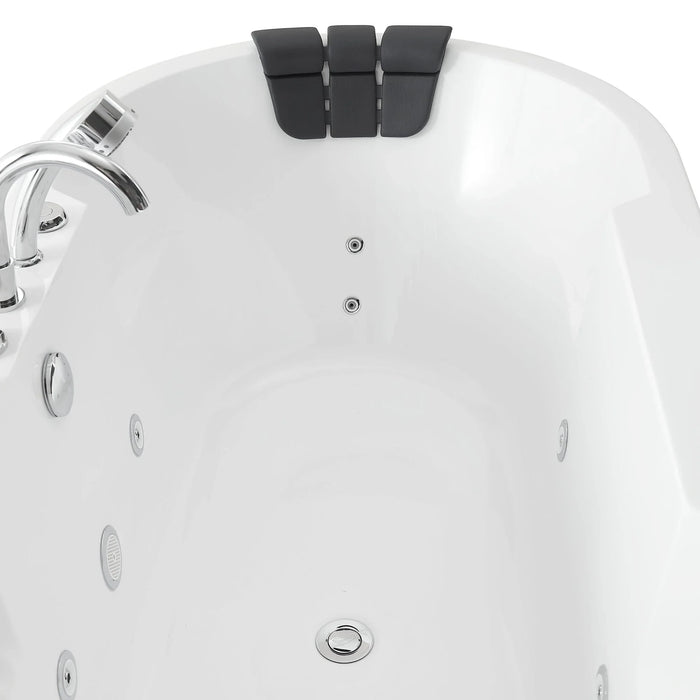 Empava 67" Freestanding Whirlpool Bathtub with Center Drain | EMPV-67AIS17